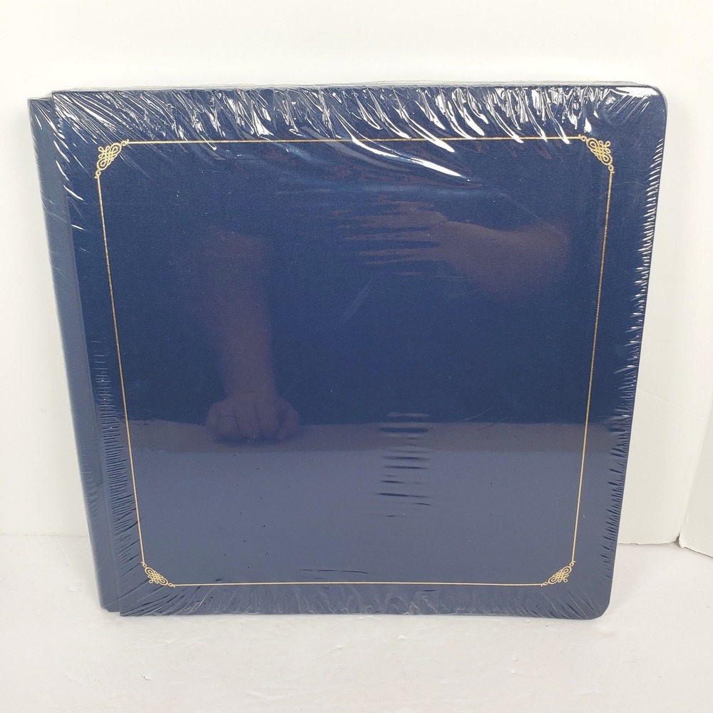 Creative Memories Navy Album 12x12 Gold Trim White Pages New